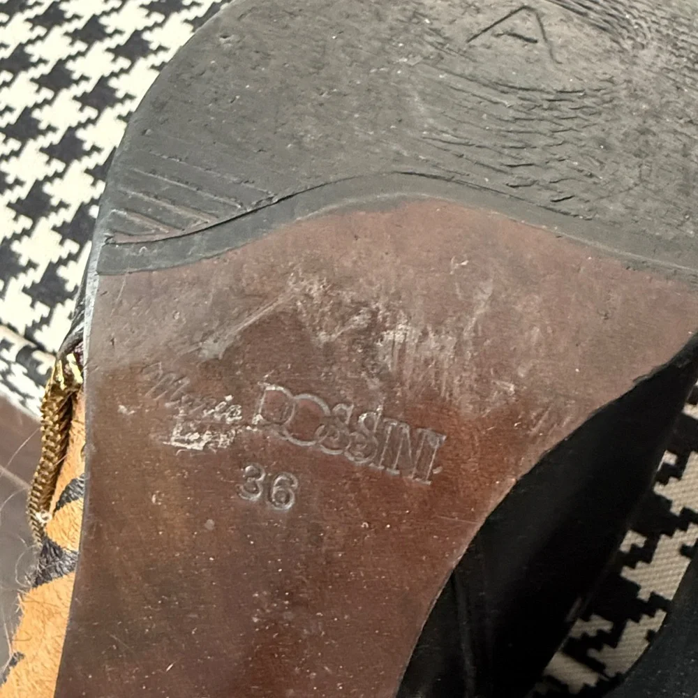 Black and Brown animal print Women's Boots - Picture 9 of 10